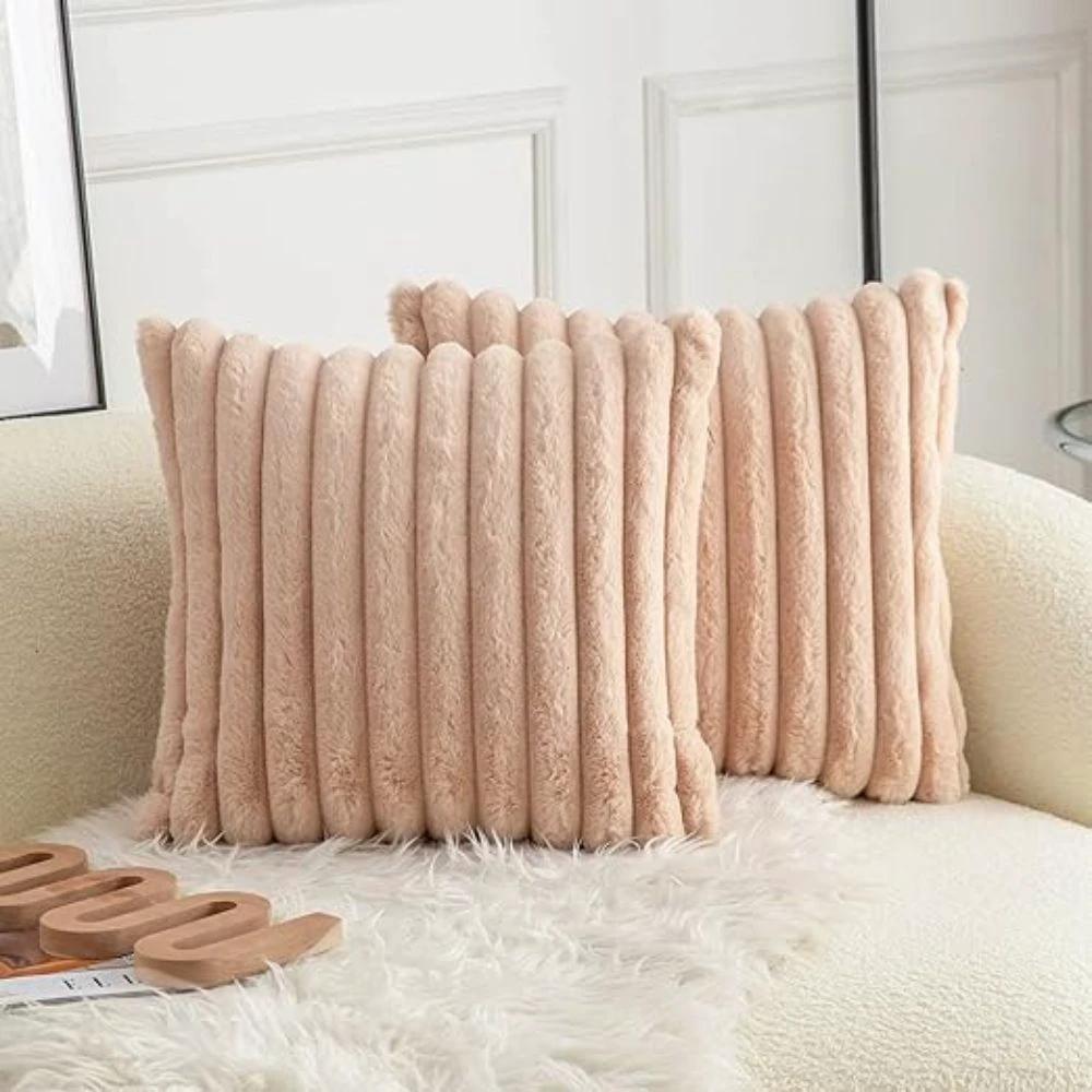 Nouvia Faux Fur Plush Cushion Cover by Casa & Beyond