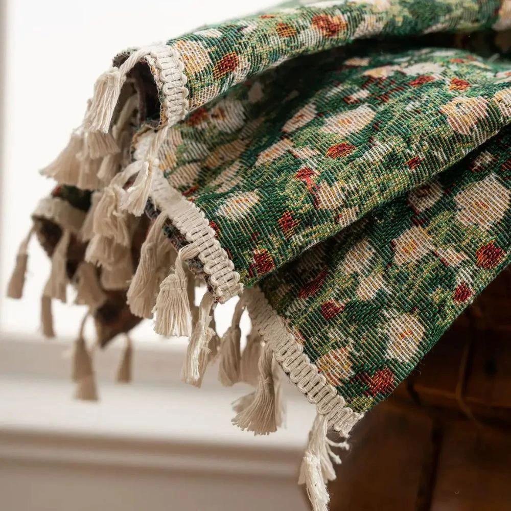 Noveau Ditsy Floral Tassel Curtain by Casa & Beyond