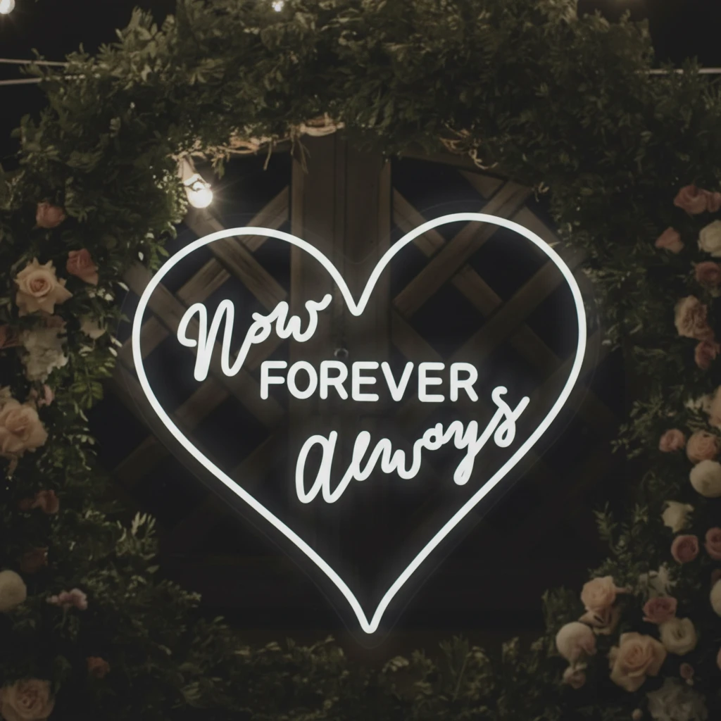 Now Forever Always Neon Sign for Wedding Party Decor by Neonchics