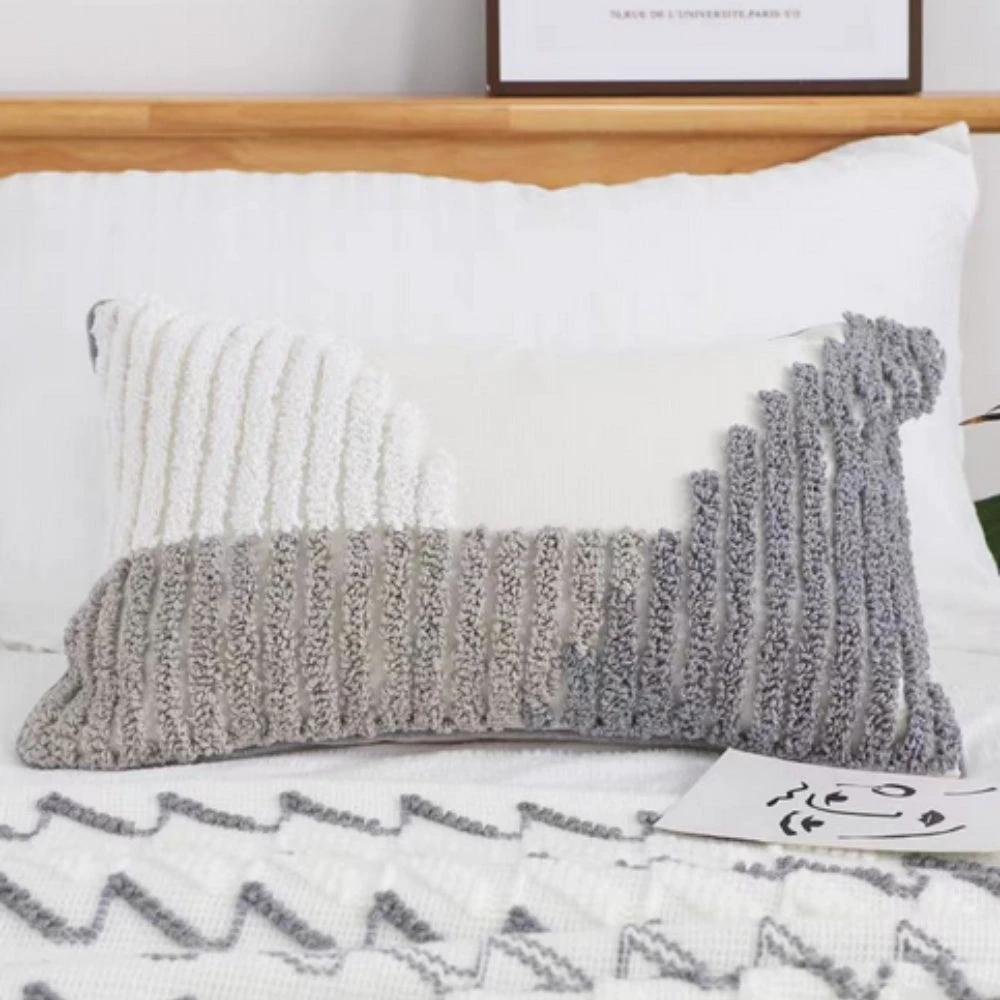 Nuvia Gray White Cushion Cover by Casa & Beyond