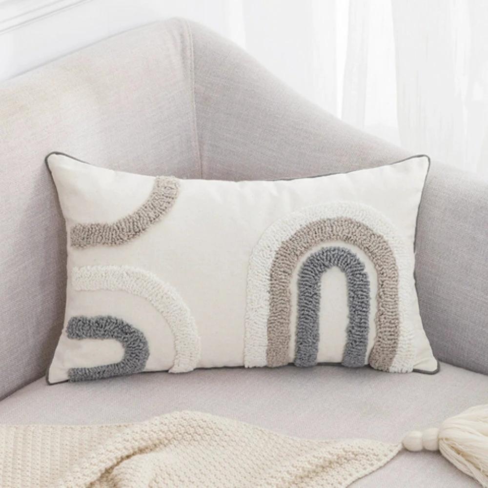Nuvia Gray White Cushion Cover by Casa & Beyond