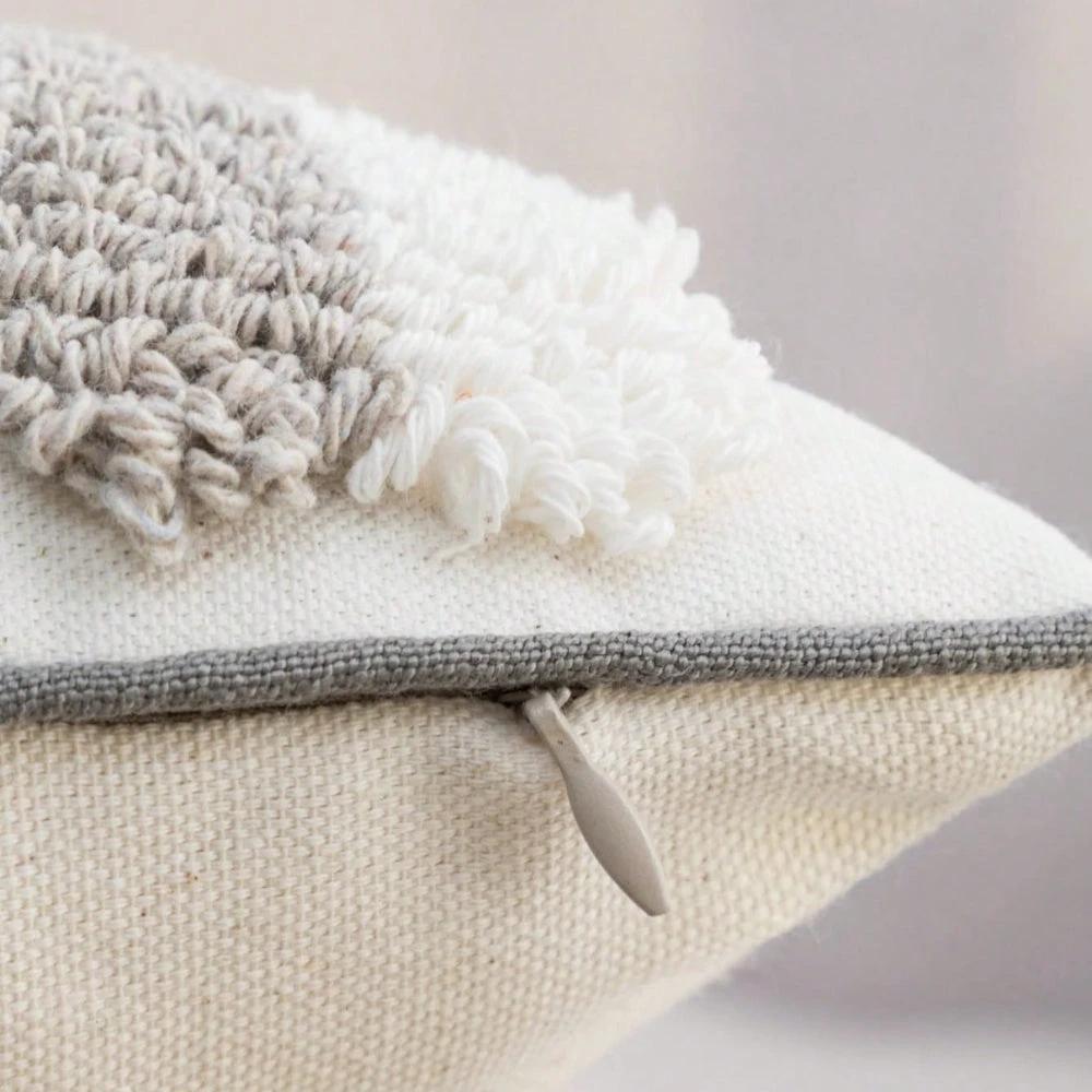 Nuvia Gray White Cushion Cover by Casa & Beyond