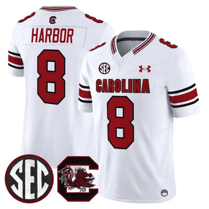 Nyck Harbor Jersey #8 South Carolina Gamecocks 2025 Stitched White by My Store
