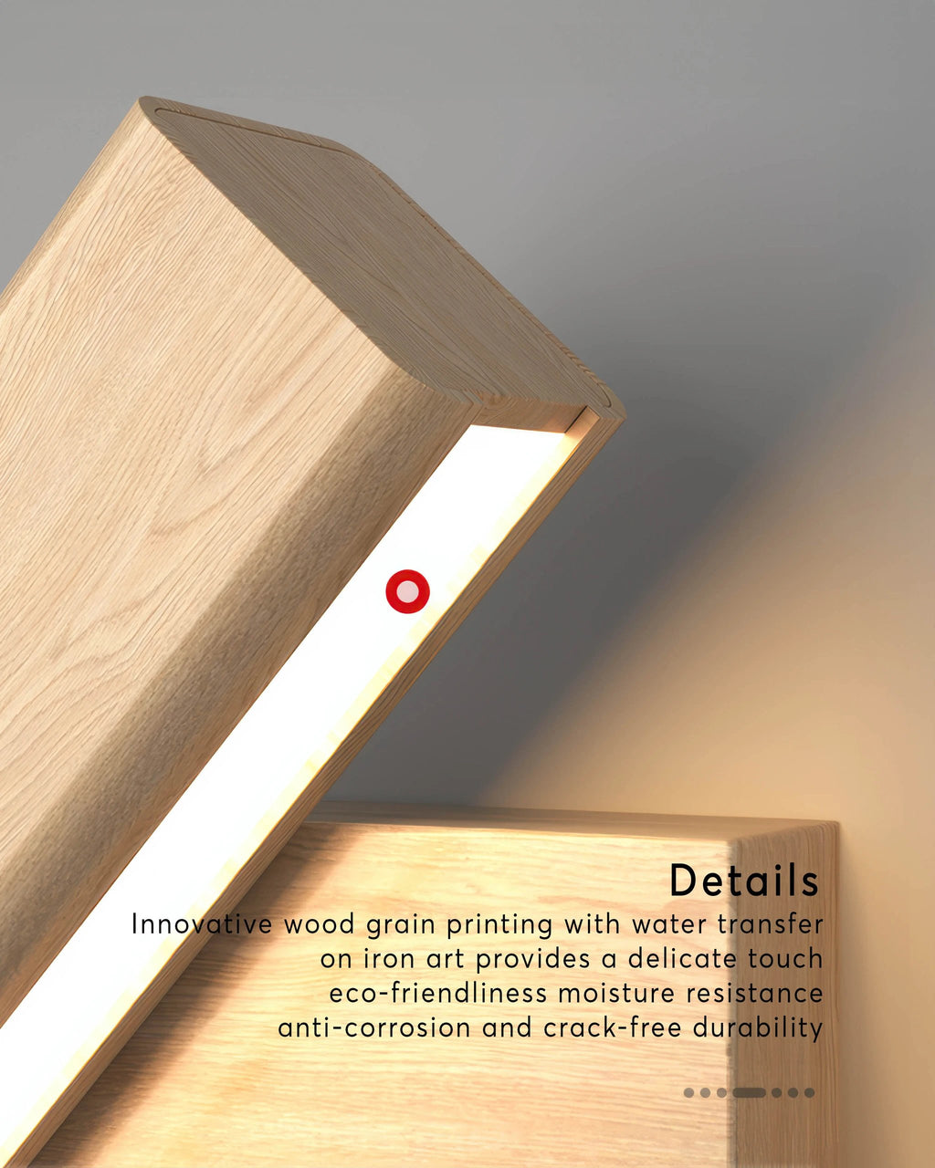 Rotatable wall lamp with Nordic wood grain by BowLift