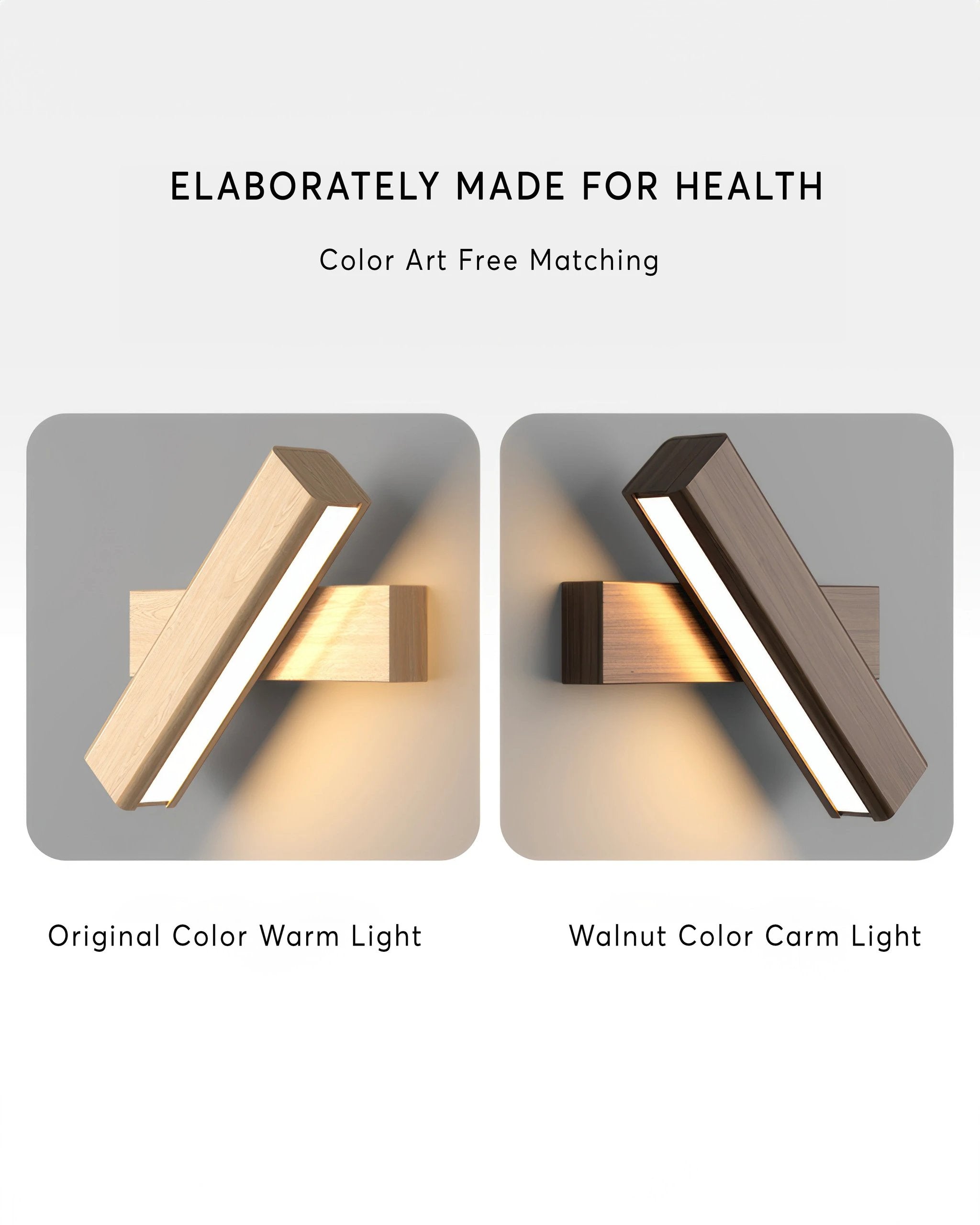 Rotatable wall lamp with Nordic wood grain by BowLift