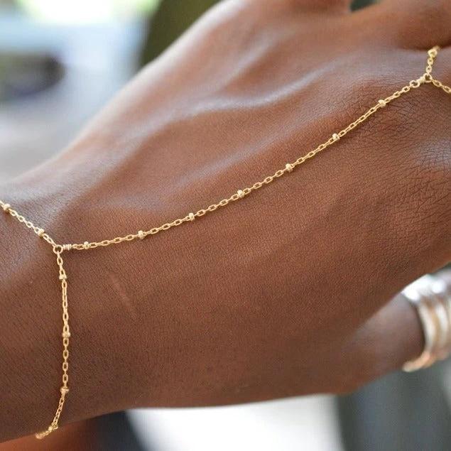 Dainty Satellite Hand Chain by BowLift
