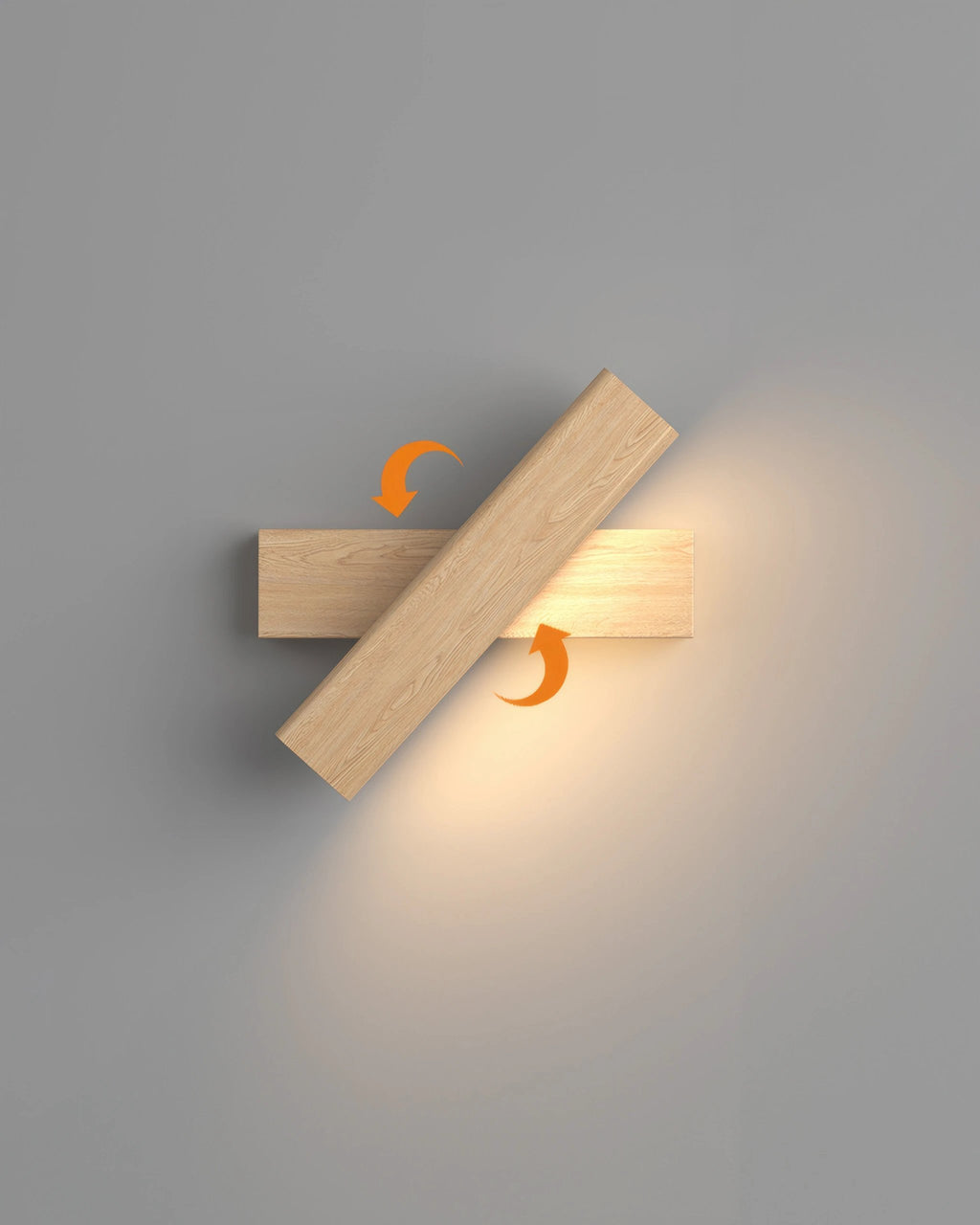 Rotatable wall lamp with Nordic wood grain by BowLift