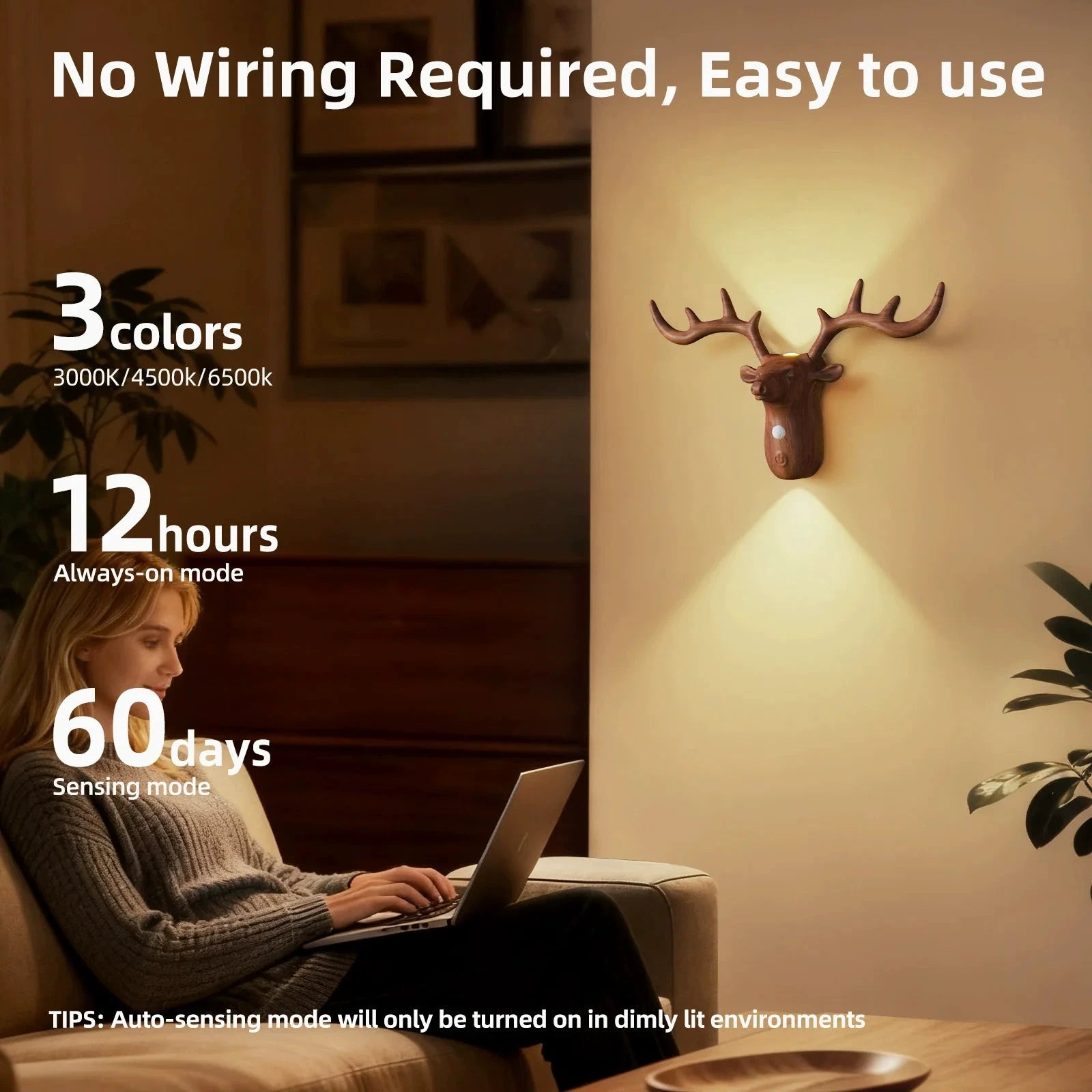 New LED Motion-Sensing Bedside Wall Lamp Rechargeable Magnetic Wireless Bedroom Wall Light by BowLift