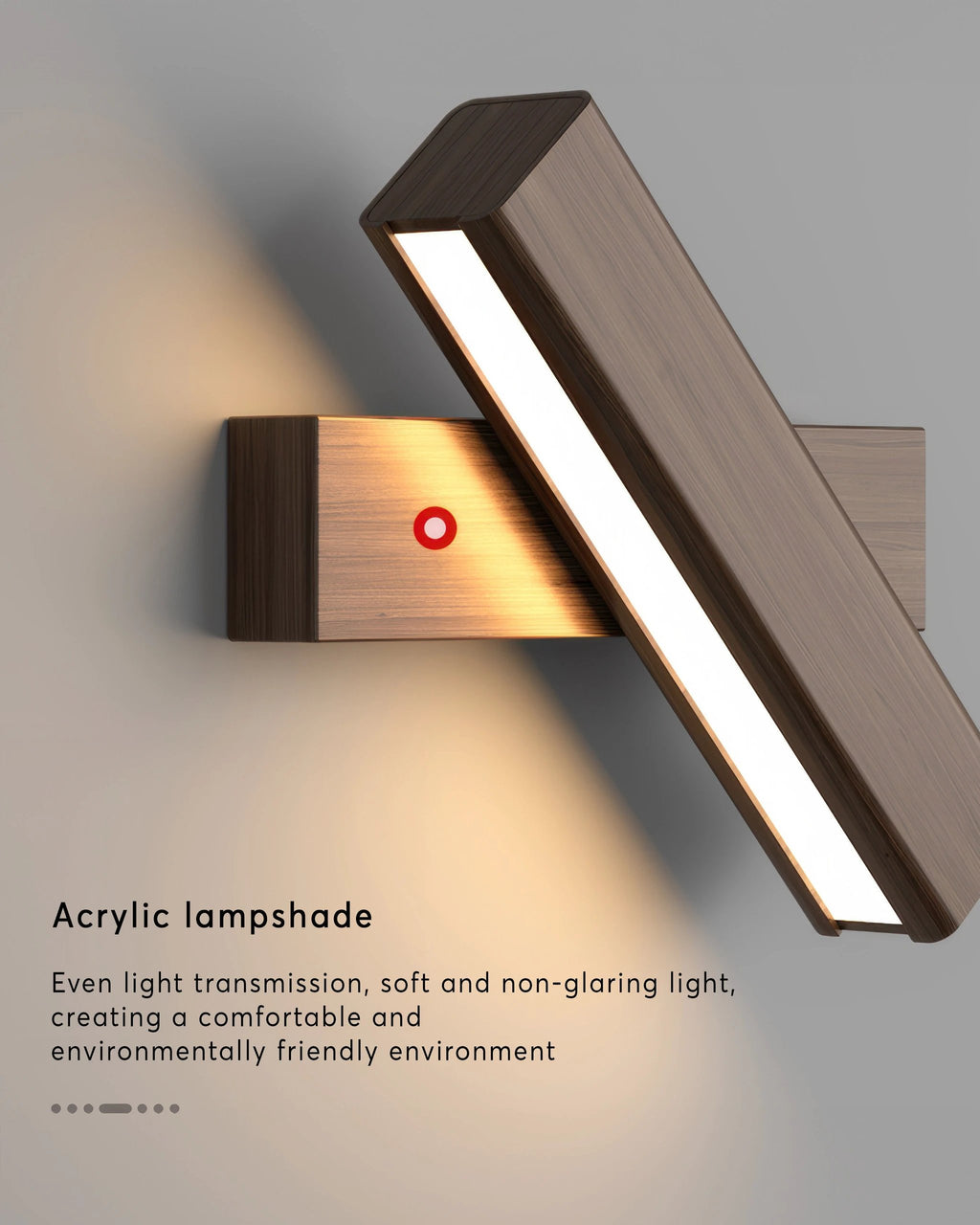 Rotatable wall lamp with Nordic wood grain by BowLift