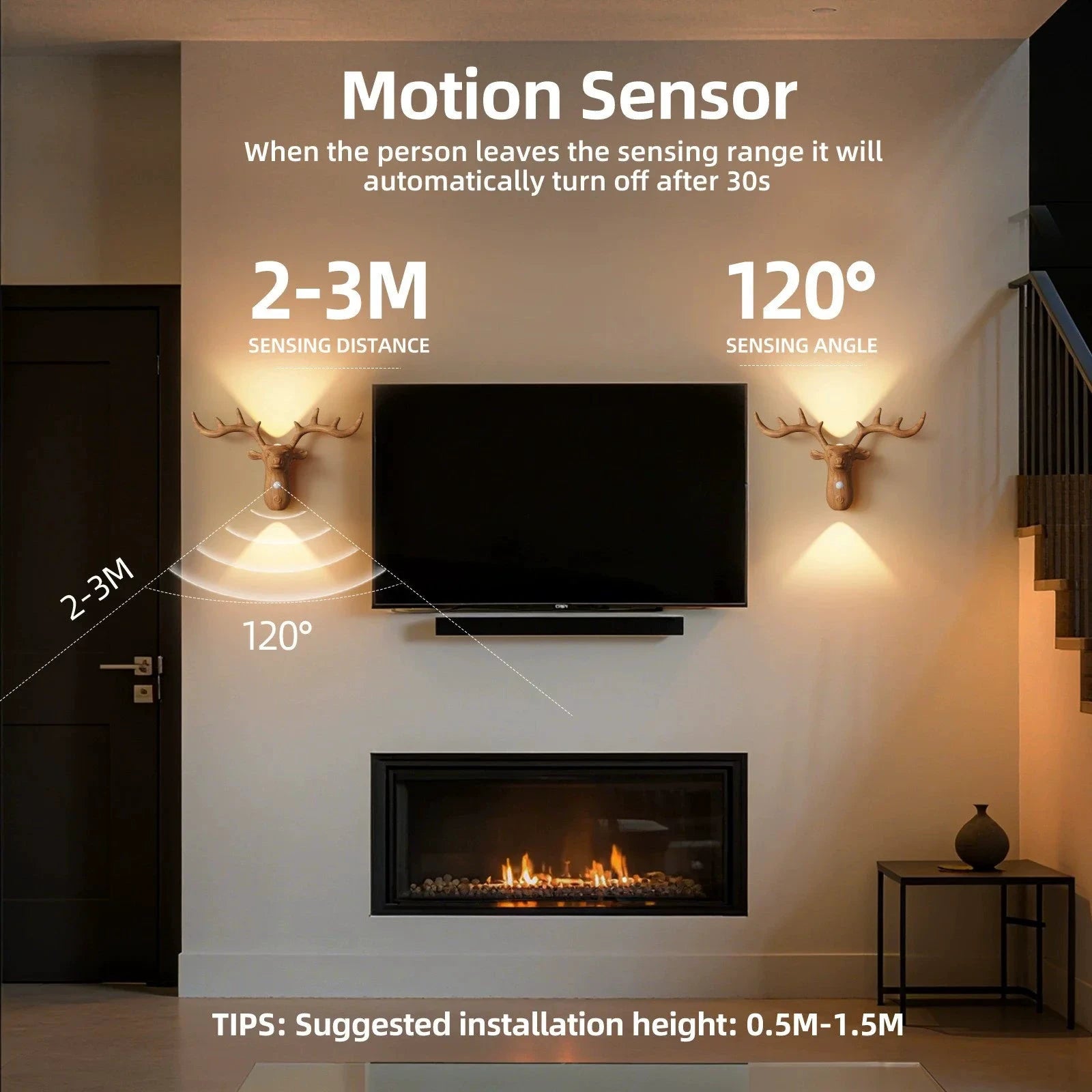 New LED Motion-Sensing Bedside Wall Lamp Rechargeable Magnetic Wireless Bedroom Wall Light by BowLift