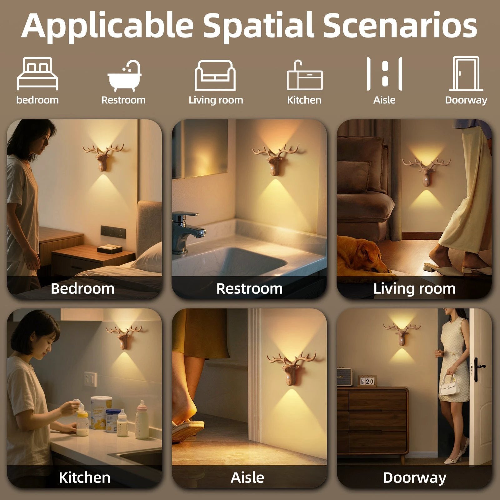 New LED Motion-Sensing Bedside Wall Lamp Rechargeable Magnetic Wireless Bedroom Wall Light by BowLift