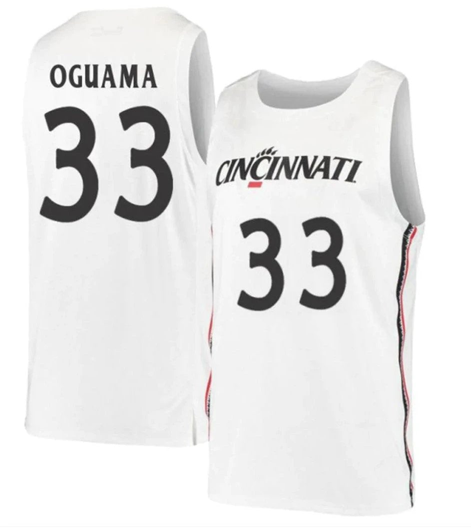 Ody Oguama Jersey Cincinnati Bearcats College Basketball White #33 by My store basketball