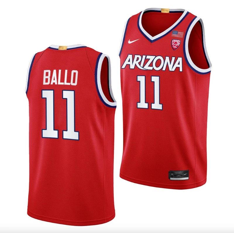 Oumar Ballo Jersey #11 Arizona Wildcats College Basketball Red by My store basketball
