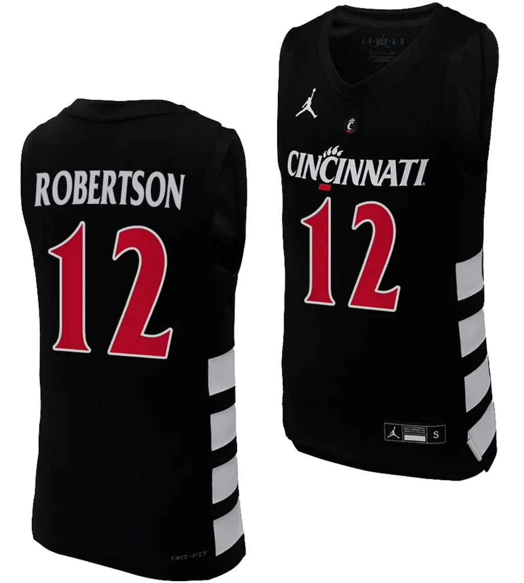 Oscar Robertson Jersey #12 Cincinnati Bearcats College Basketball Replica 2023-24 Black by My store basketball