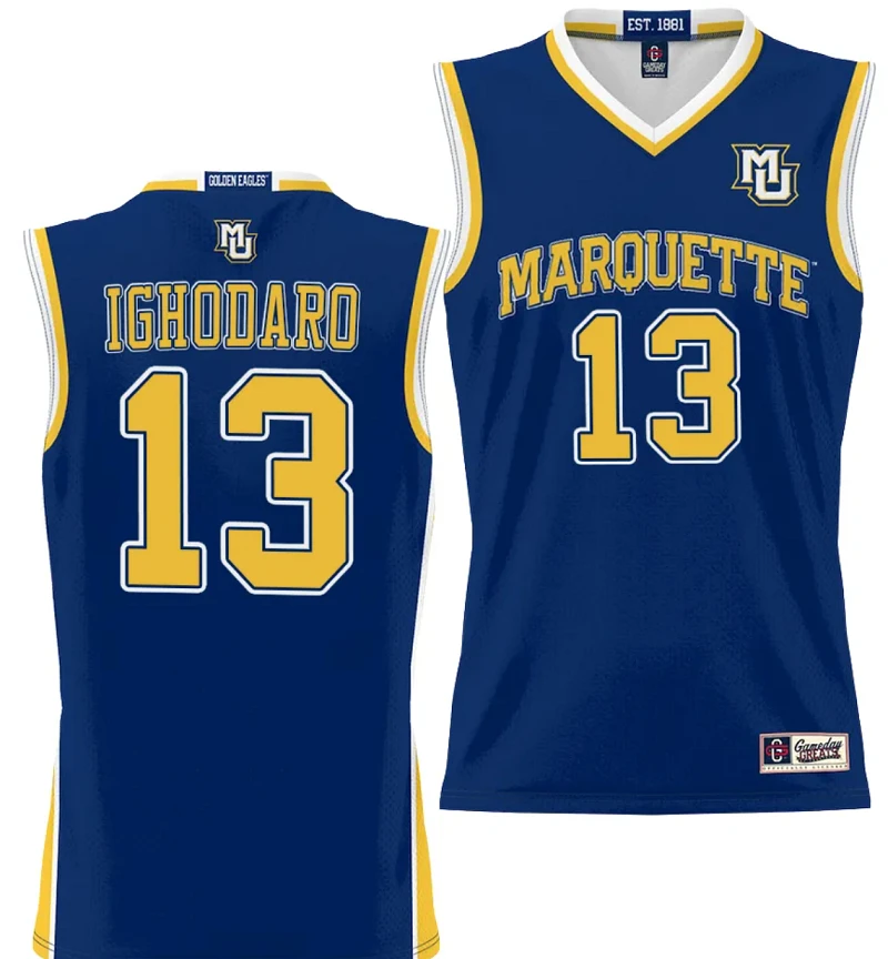 Oso Ighodaro Jersey #13 Marquette Golden Eagles NIL Basketball Lightweight by My store basketball