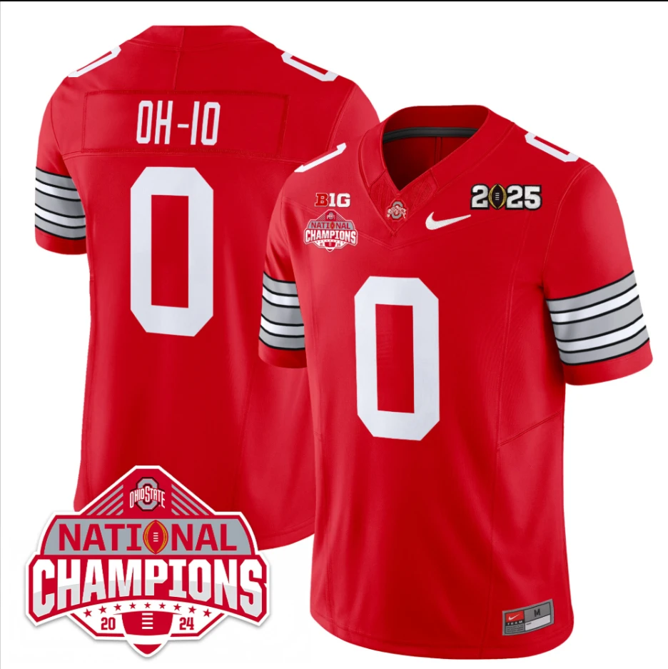 OH-IO Jersey #0 Ohio State 2025 CFP Patch National Champions by My Store NCAA Football Jerseys