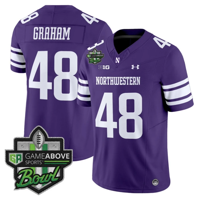 Otto Graham Jersey #48 Northwestern Wildcats 2025 GameAbove Sports Bowl by My Store NCAA Football Jerseys