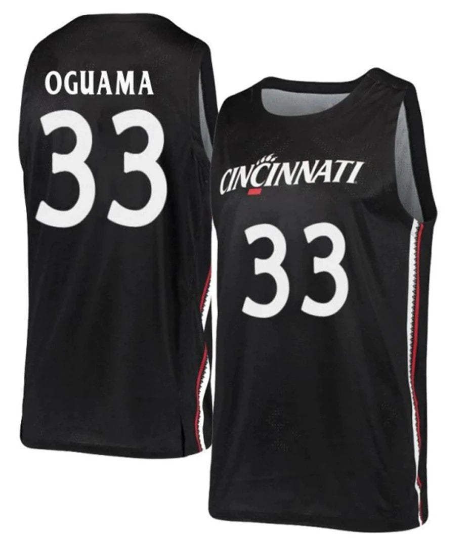 Ody Oguama Jersey Cincinnati Bearcats College Basketball Black #33 by My store basketball