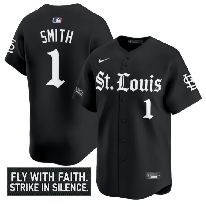 Ozzie Smith Jersey #1 St. Louis Cardinals Gothic Legacy Edition Vapor Stitched Black by My Store