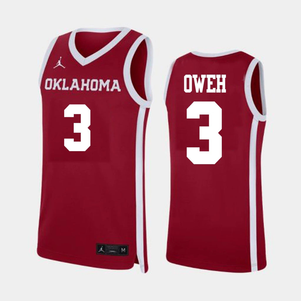 Otega Oweh Jersey #3 Oklahoma Sooners College Basketball Red by My store basketball