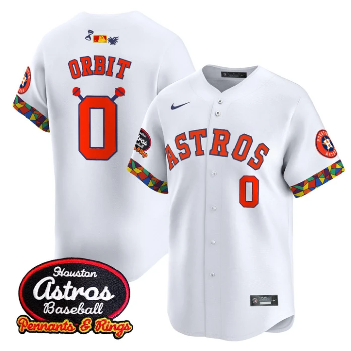 Orbit Jersey #0 Houston Astros x El Tiempo Cantina Vapor Premier Limited Stitched White by My Store