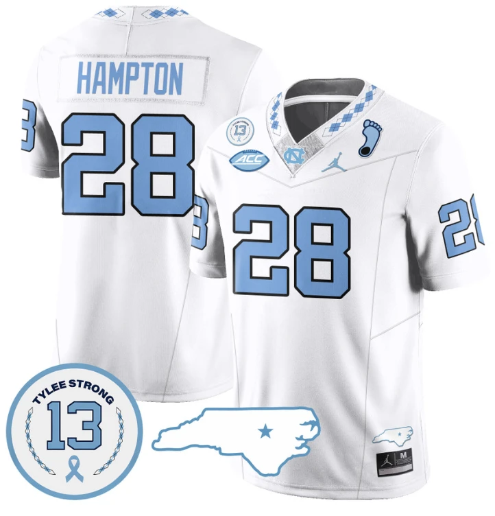 Omarion Hampton Jersey #28 North Carolina Tar Heels Vapor College Football Stitched White by My Store