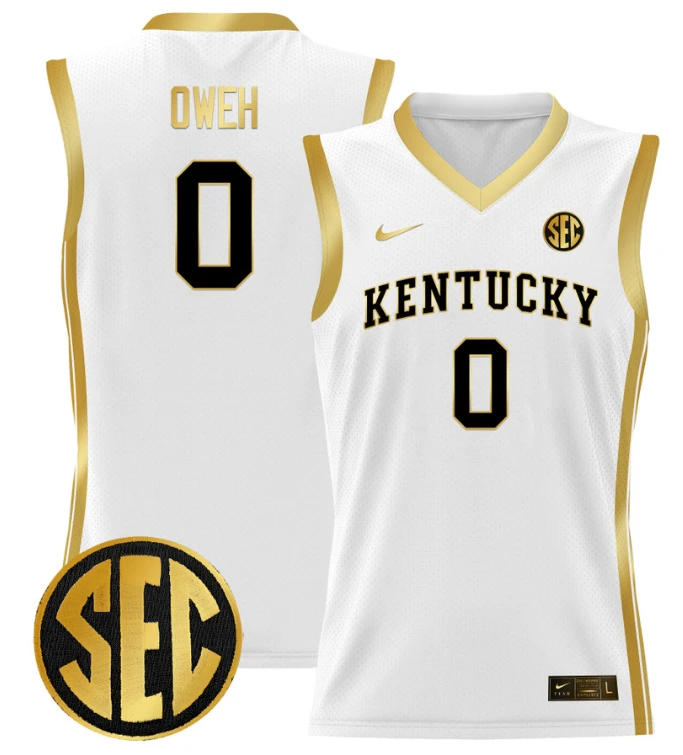 Otega Oweh Jersey #0 Kentucky Wildcats Lightweight Basketball White Gold by My store basketball