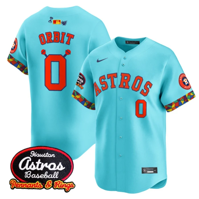 Orbit Jersey #0 Houston Astros x El Tiempo Cantina Vapor Premier Limited Stitched Teal by My Store