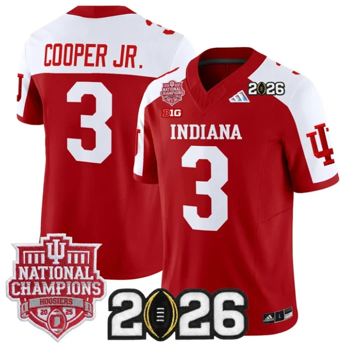 Omar Cooper Jr Jersey #3 Hoosiers 2025 National Champions 2026 Patch by My Store NCAA Football Jerseys