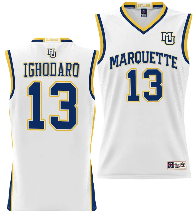 Oso Ighodaro Jersey #13 Marquette Golden Eagles NIL Basketball Lightweight by My store basketball