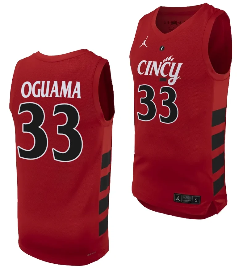 Ody Oguama Jersey #33 Cincinnati Bearcats College Basketball Replica 2023-24 Red by My store basketball