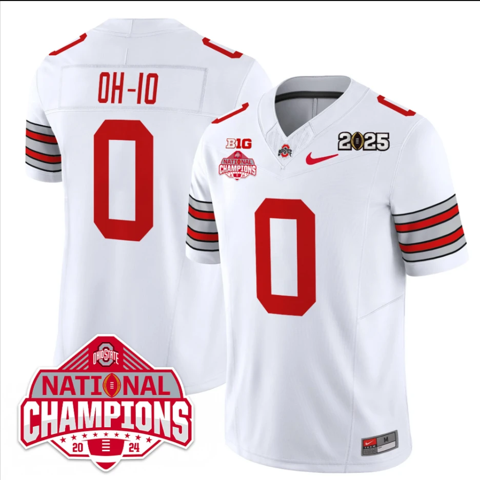 OH-IO Jersey #0 Ohio State 2025 CFP Patch National Champions White by My Store