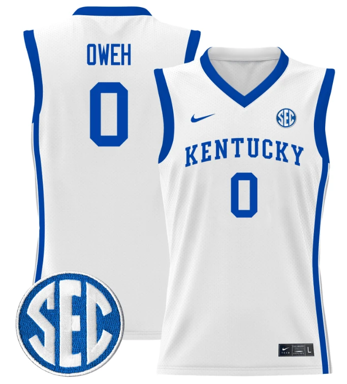 Otega Oweh Jersey #0 Kentucky Wildcats Lightweight Basketball White by My store basketball