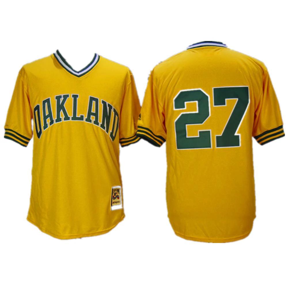 Oakland Athletics Catfish Hunter Yellow Throwback Pullover Jersey by My Store
