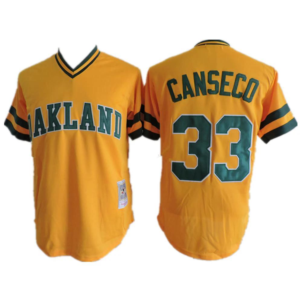 Oakland Athletics Jose Canseco Yellow Throwback Pullover Jersey by My Store