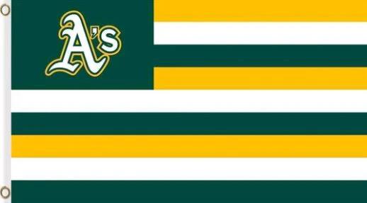 Oakland Athletics Nation Stripe Flag 3X5Ft Banner USA Polyester with Brass Grommets by flagsjustdoit