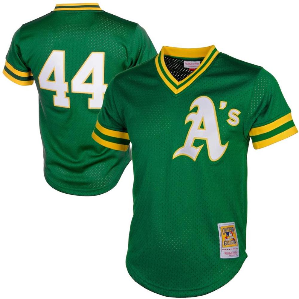 Oakland Athletics Reggie Jackson Green Throwback Mesh Pullover Jersey by My Store