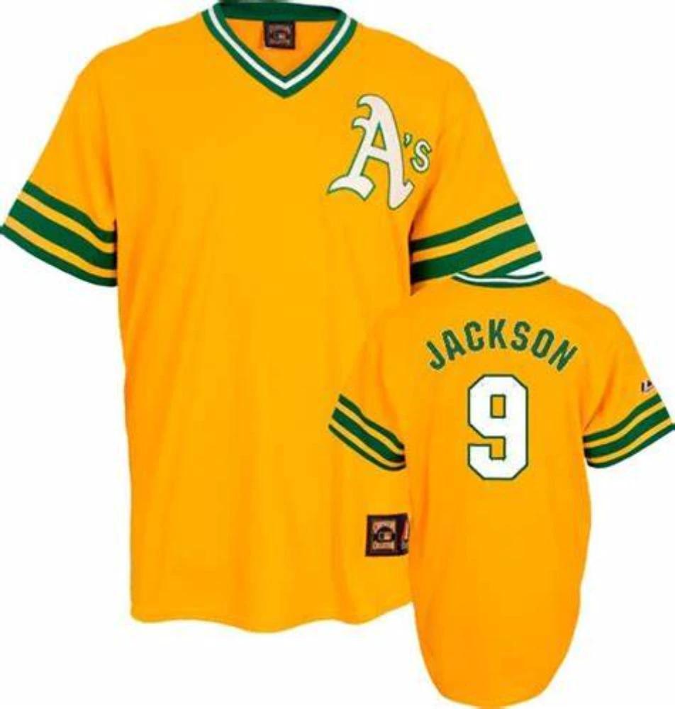 Oakland Athletics Reggie Jackson Yellow Throwback Pullover Jersey by My Store