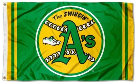 Oakland Athletics Retro Vintage Flag 3X5Ft Banner USA Polyester with Brass Grommets by flagsjustdoit