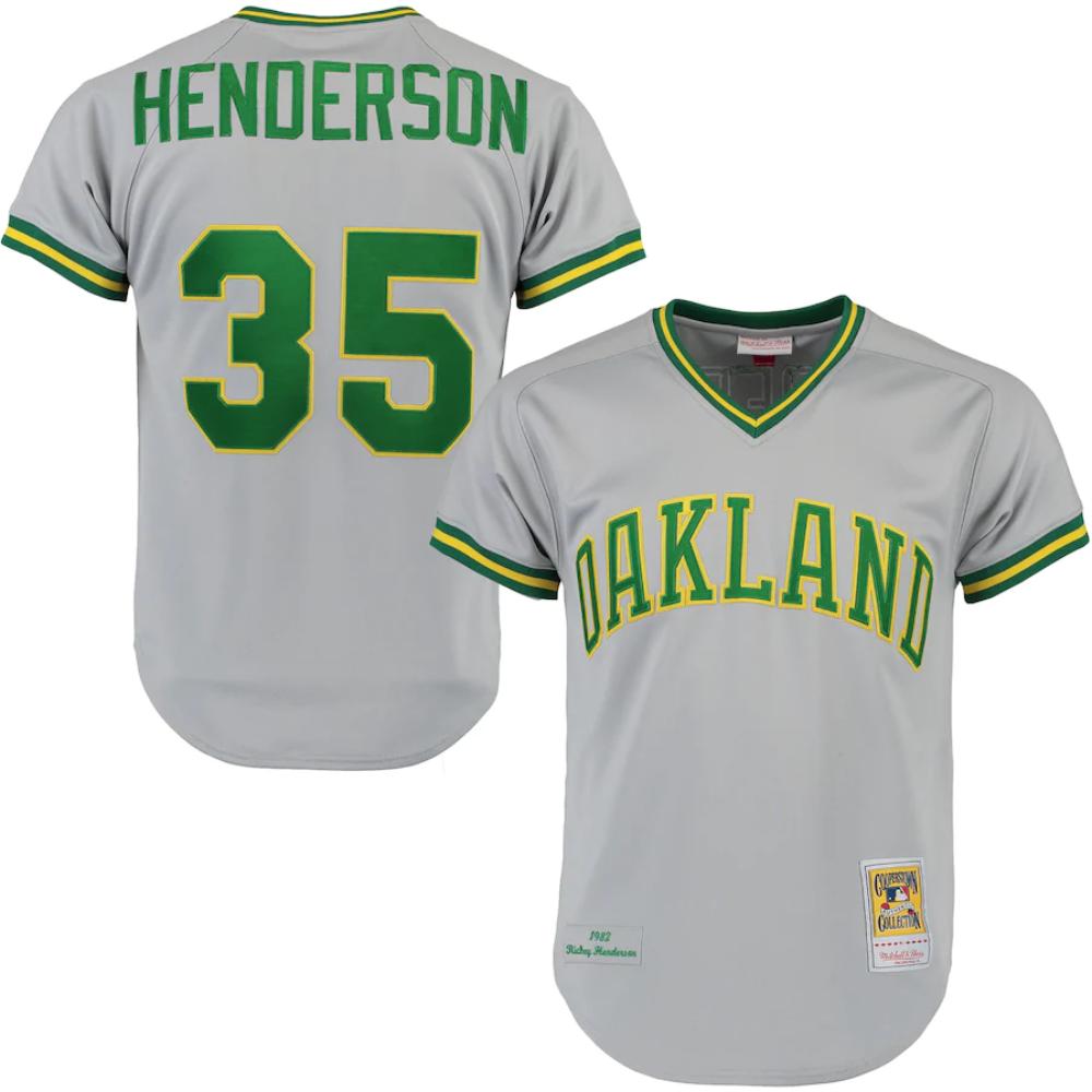 Oakland Athletics Rickey Henderson Gray 1982 Throwback Pullover Jersey by My Store