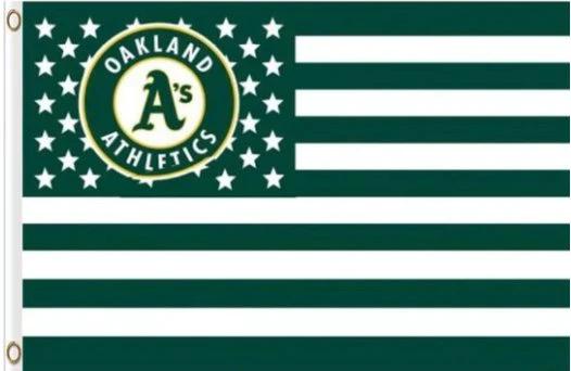 Oakland Athletics USA Stars Flag 3X5Ft Banner USA Polyester with Brass Grommets by flagsjustdoit