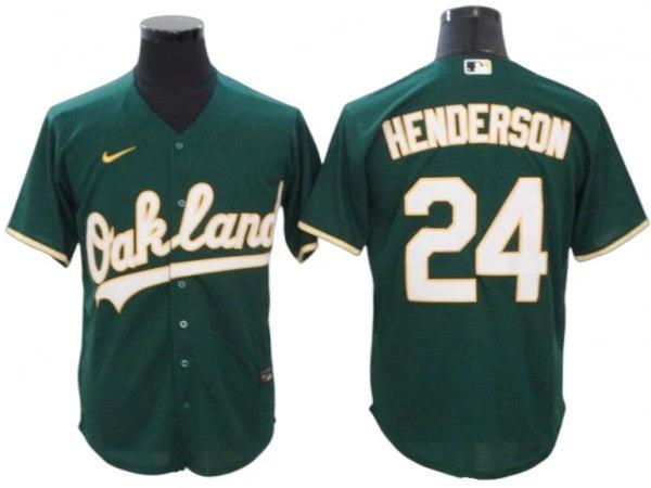 Oakland Athletics #24 Rickey Henderson Green Alternate Jersey by My Store