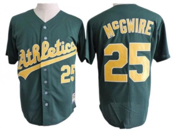 Oakland Athletics #25 Mark McGwire Green Cooperstown Collection Throwback Jersey by My Store