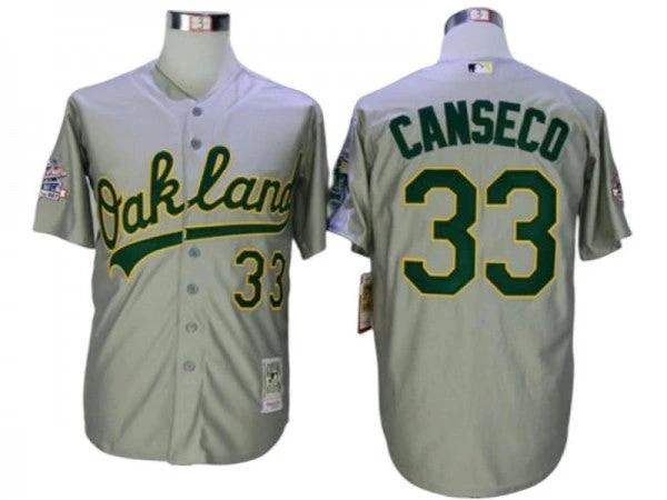 Oakland Athletics #33 Jose Canseco Gray Road Throwback Jersey by My Store