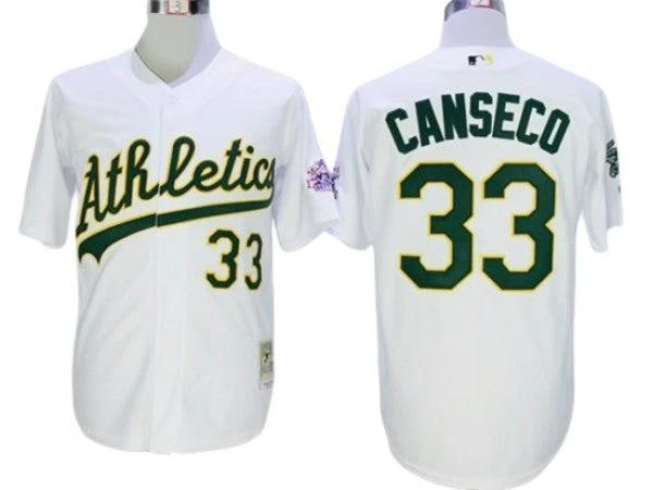 Oakland Athletics #33 Jose Canseco White Throwback Jersey by My Store