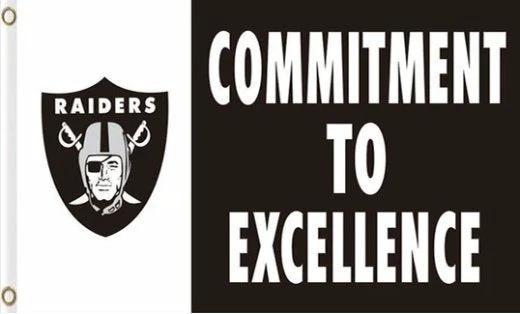 Oakland Raiders Commitment To Excellence Flag 3X5 Ft Polyester Banner USA 90x150cm by flagsjustdoit