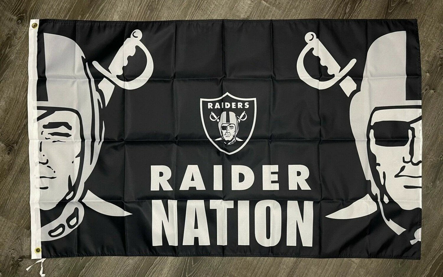 Oakland Raiders Flag 3x5 ft Raider Nation Sports Banner Man-Cave Blackhole by flagsjustdoit