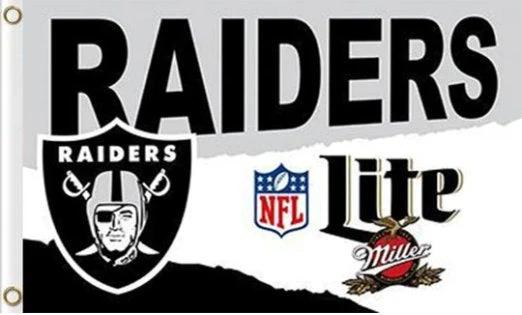Oakland Raiders Lite Flag 3X5 Ft Polyester Banner USA 90x150cm by flagsjustdoit