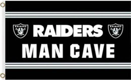 Oakland Raiders MAN CAVE Flag 3X5 Ft Polyester Banner USA 90x150cm by flagsjustdoit