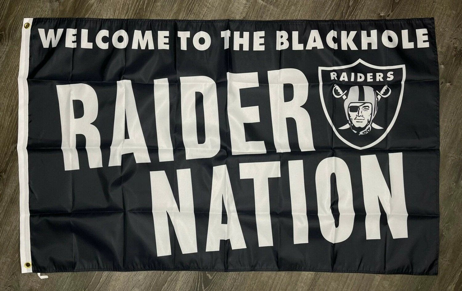 Oakland Raiders Nation Flag 3x5 ft Man-Cave Banner Flag The Blackhole by flagsjustdoit